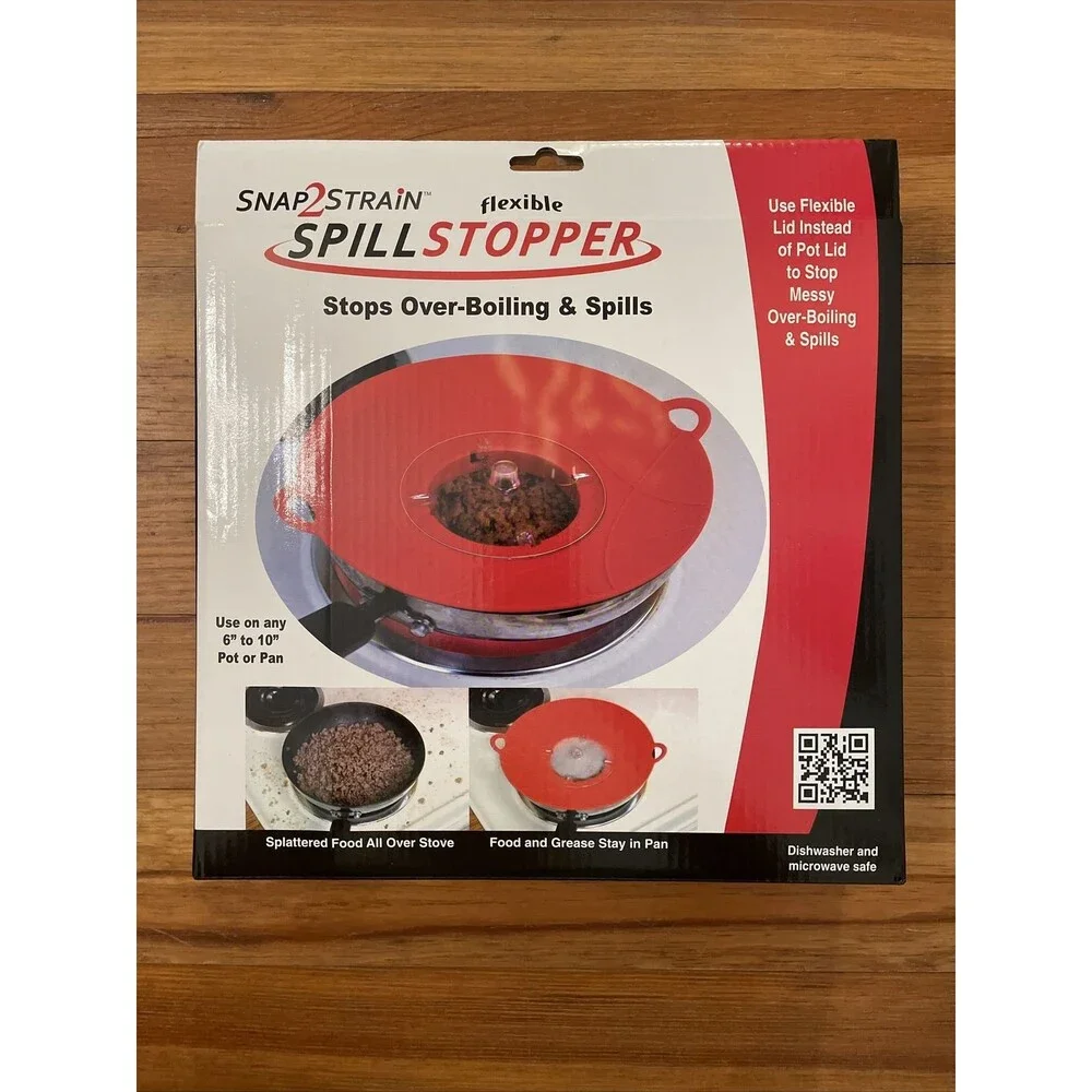 Snap2Strain Boil Over Spill Stopper Silicone Lid 6-10 Inch As Seen On TV